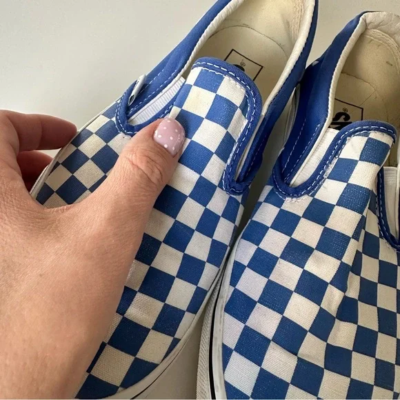 Vans Blue and White Checkered Slip-On - Picture 3 of 9